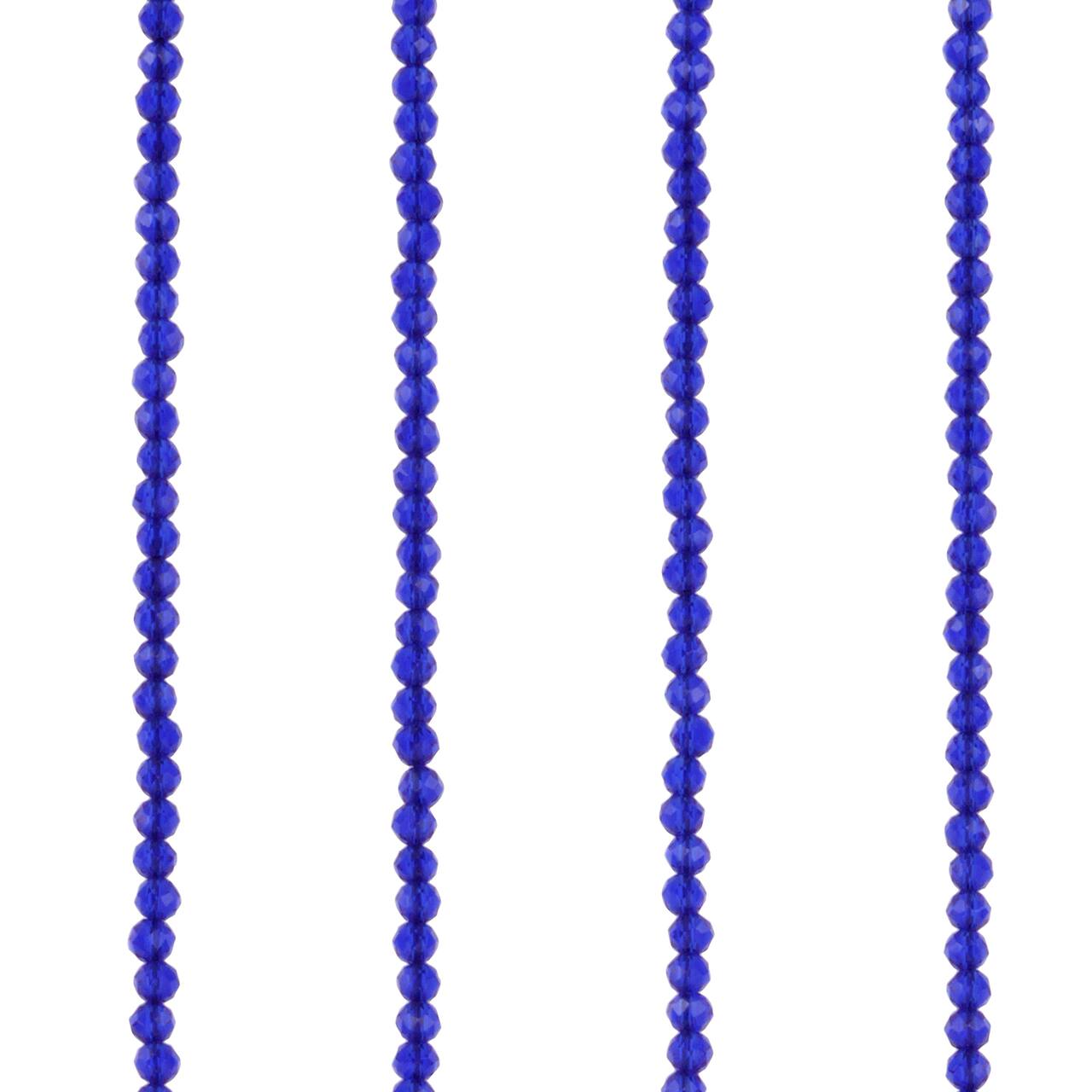 Blue Faceted Glass Round Beads, 2.8mm by Bead Landing™